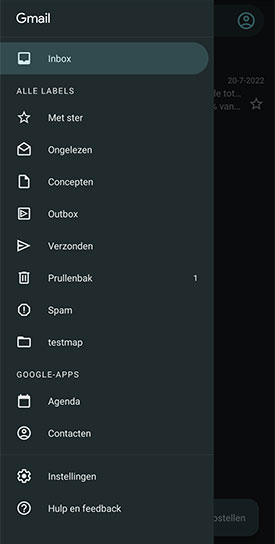 gmail op android instellingen