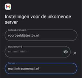 gmail op android inkomende server