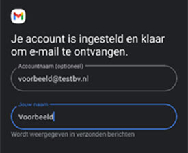 gmail op android account ingesteld