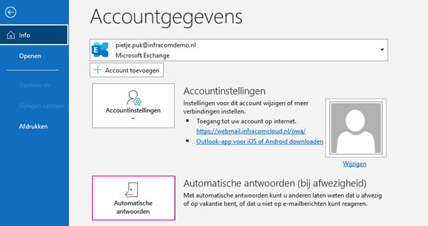 Automatisch antwoorden bij afwezigheid