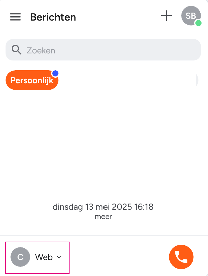 Xelion lijn onderaan berichtenbox instellen