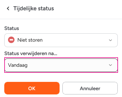 Tijdelijke status instellen Xelion 02