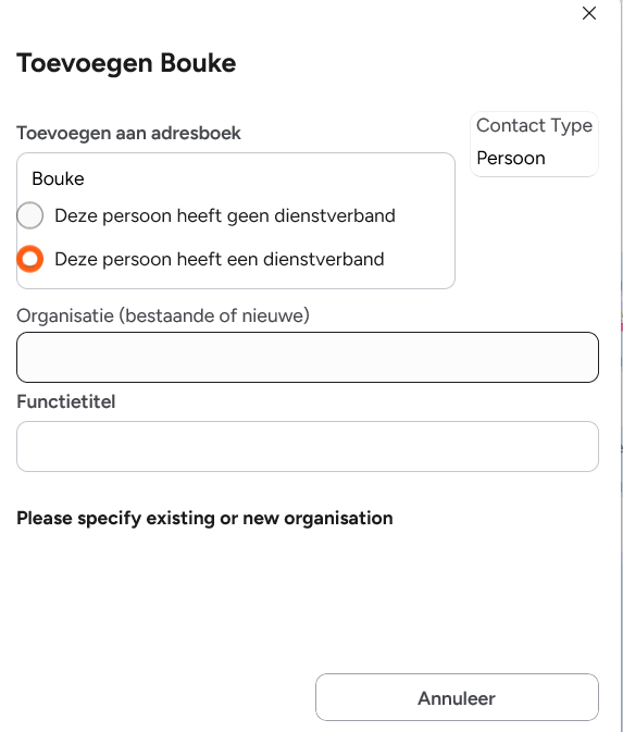 Toevoegen contactpersoon Xelion 02