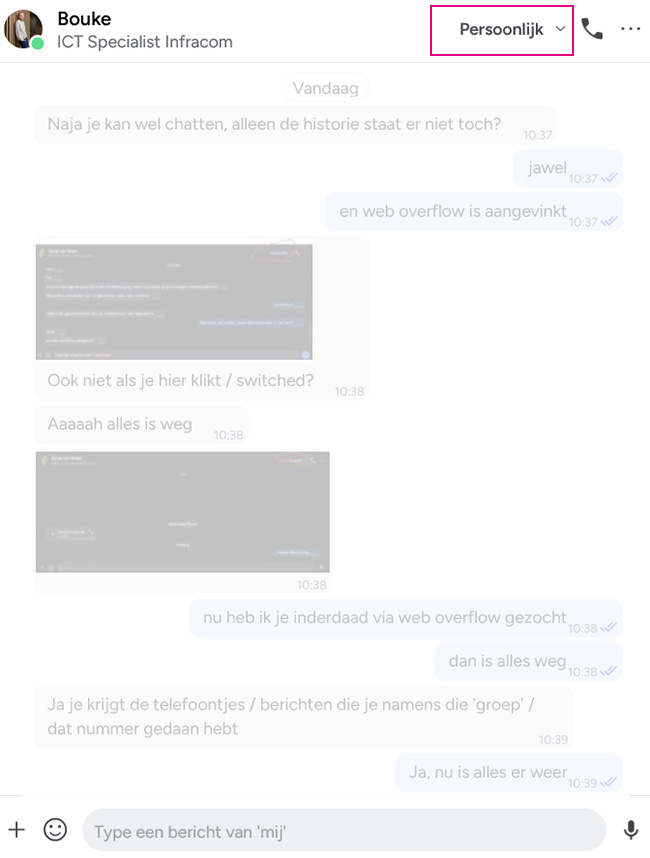 Xelion chat geschiedenis is weer terug