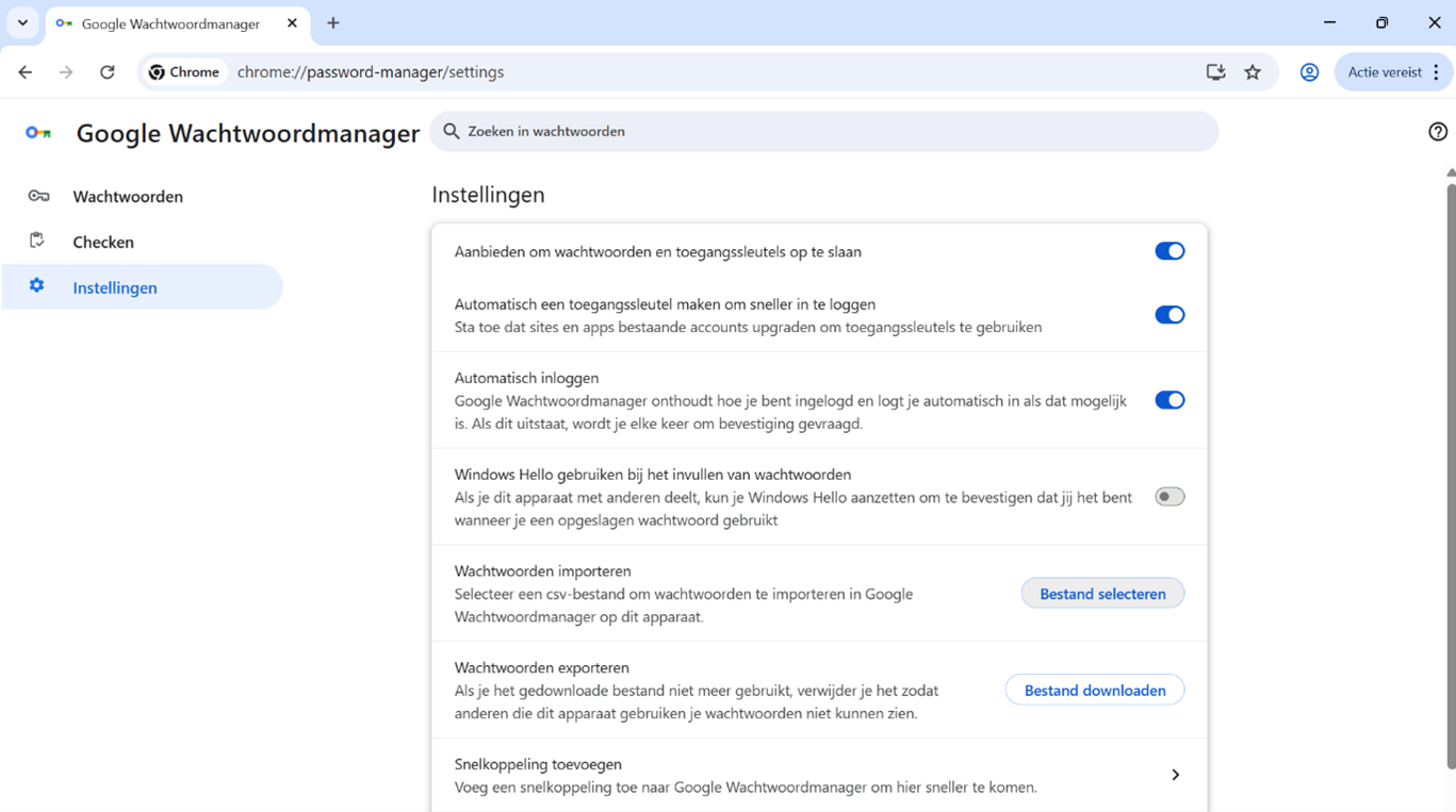 Wachtwoorden importeren uit Chrome 01