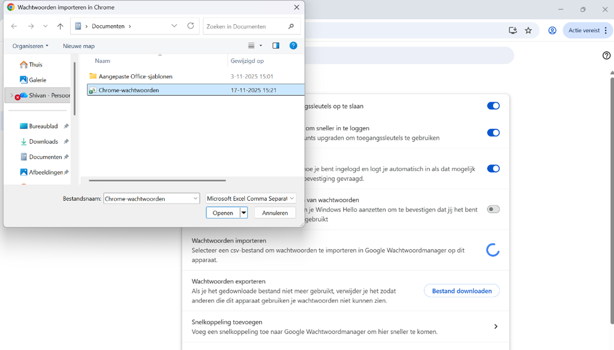 Importeren chrome wachtwoorden 03
